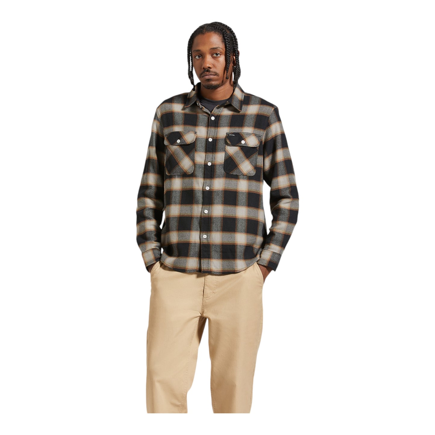 Brixton - 20th Anniversary Bowery L/S Flannel - Black / Cream