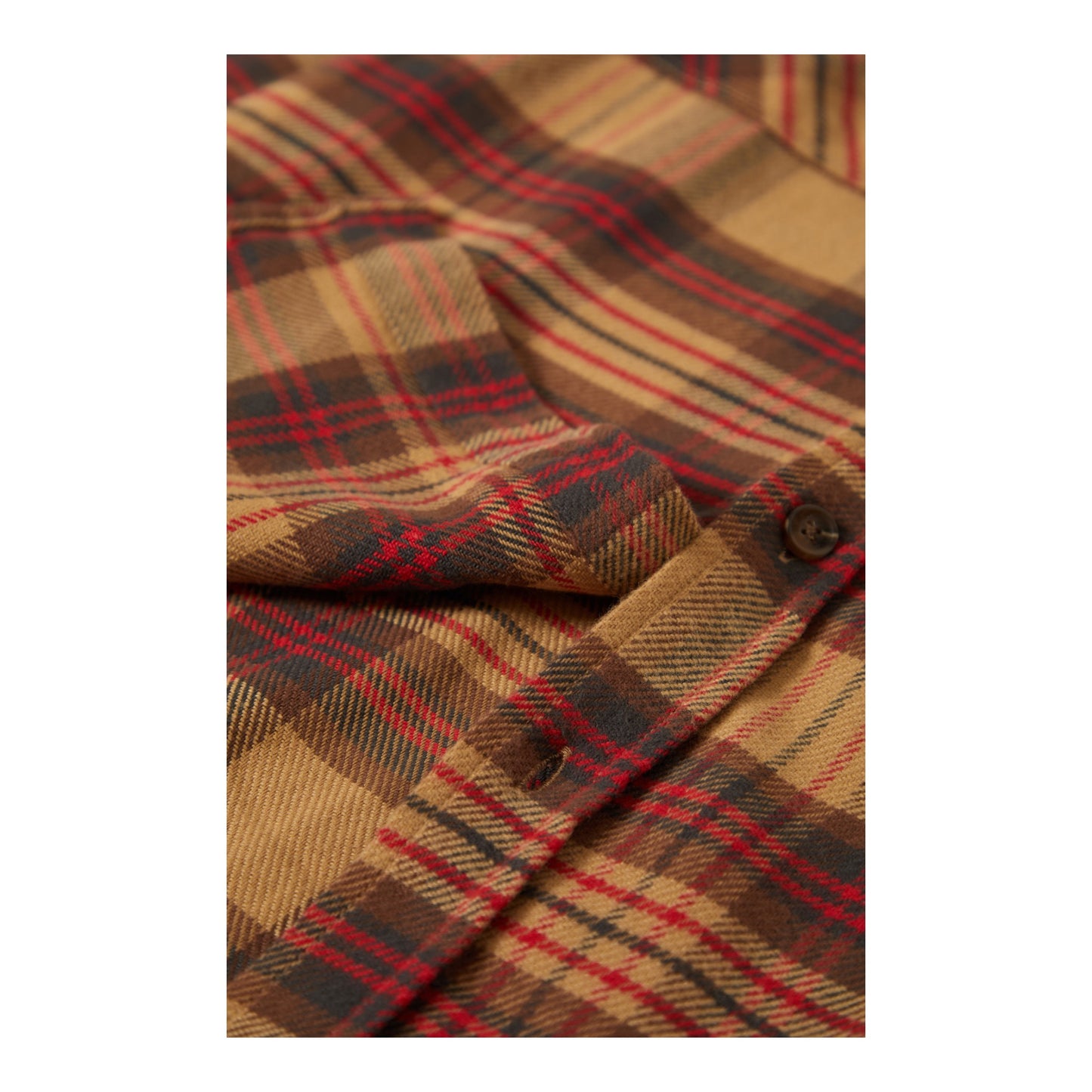 Brixton - Bowery L/S Flannel - Curry / Washed Black / Crimson