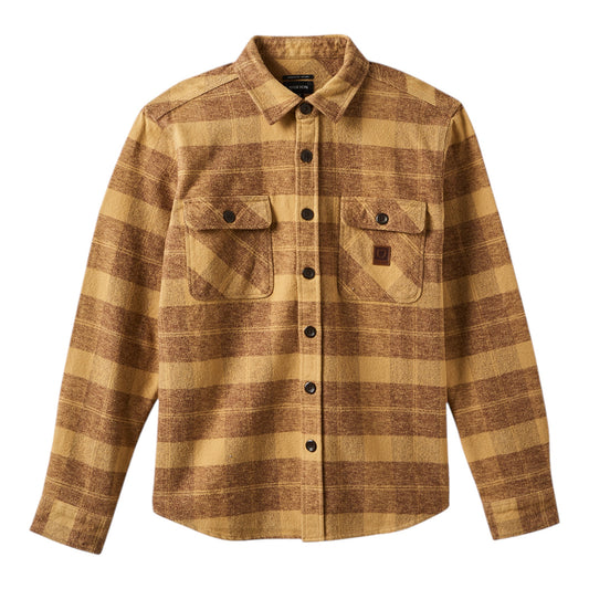 Brixton - Bowery Heavy Weight L/S Flannel - Curry Yellow / Pinecone Brown