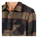 Brixton - Bowery L/S Flannel - Heather Grey / Charcoal