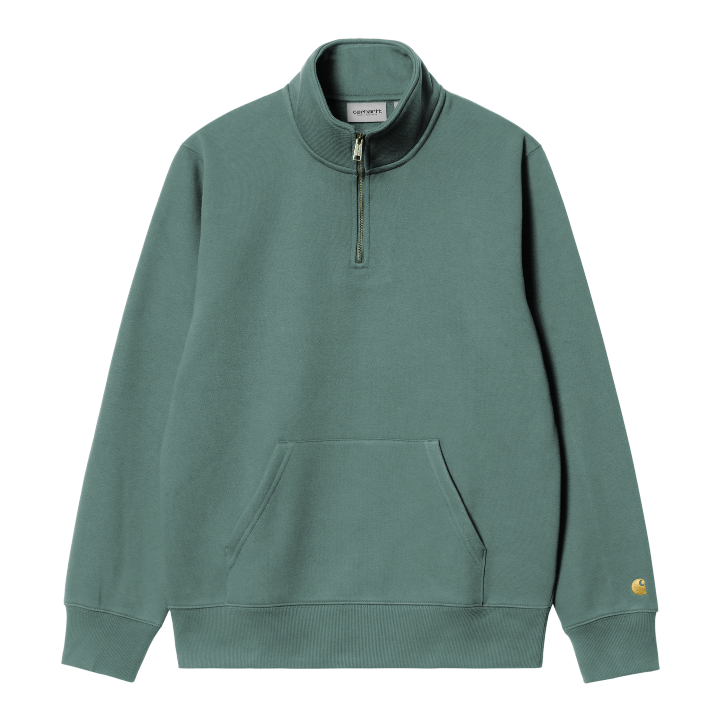 Carhartt WIP Chase Neck Zip Sweat - Silver Pine/Gold