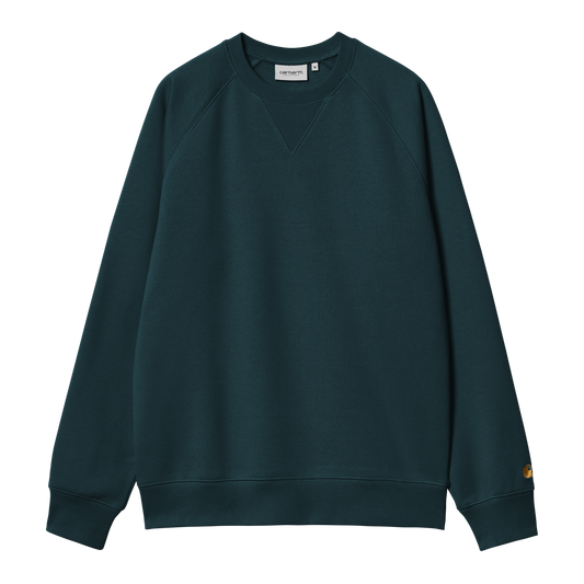 Carhartt WIP Chase Sweat - Duck Blue/Gold