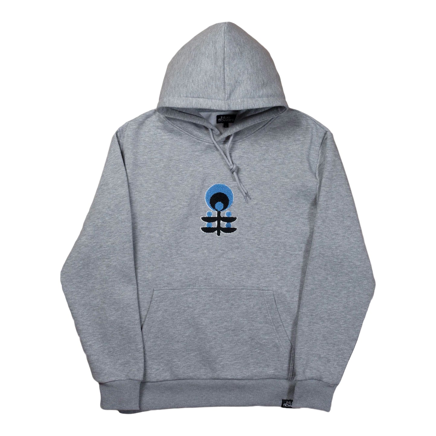 Blue Flowers Daisen Hoodie - Heather Grey