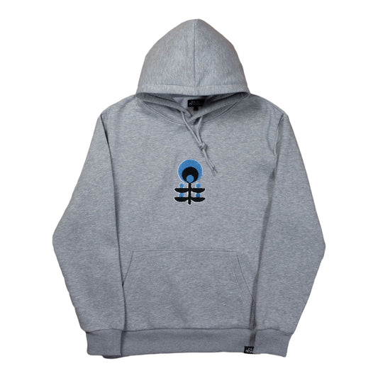 Blue Flowers Daisen Hoodie - Heather Grey