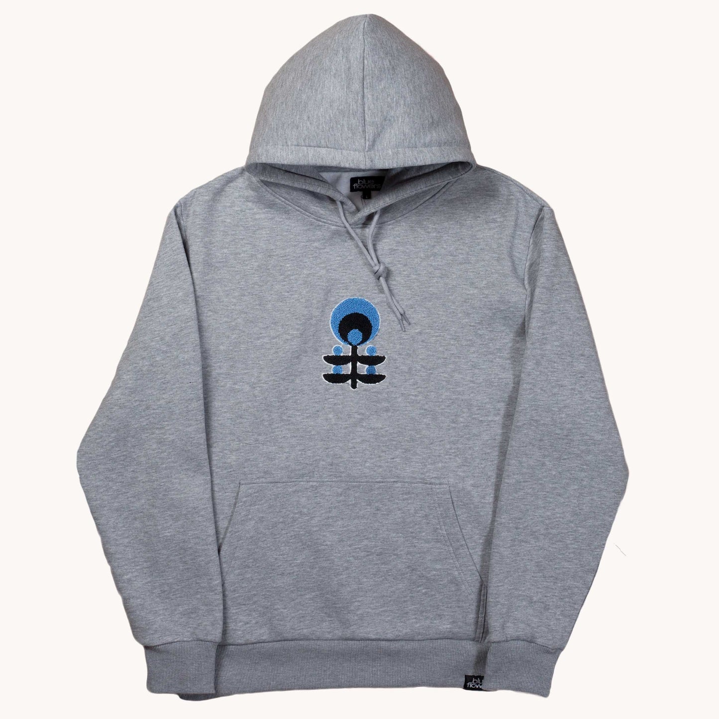 Blue Flowers Daisen Hoodie - Heather Grey