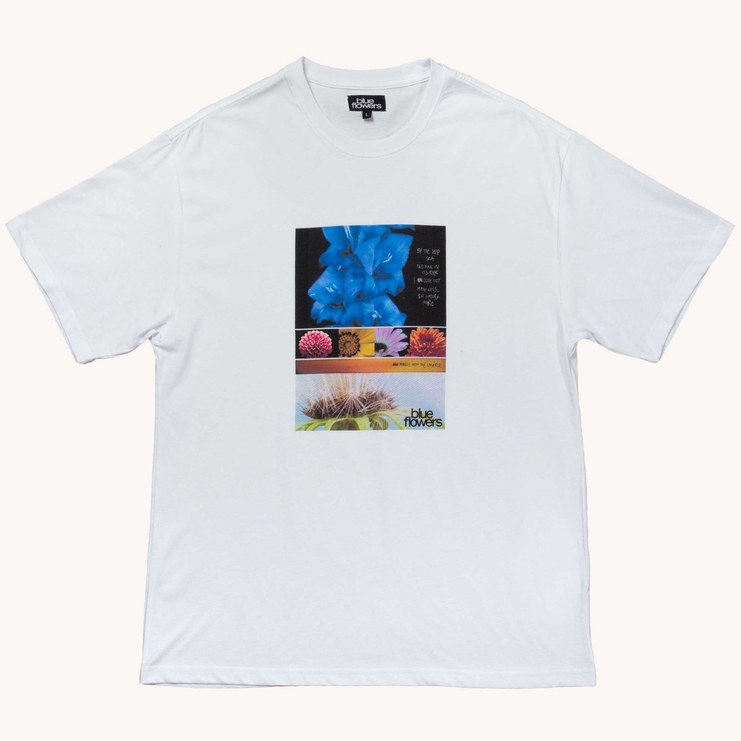 Blue Flowers Delphinium T-Shirt - White