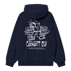 Carhartt Hooded Think Tank Sweat Jacket - Blue / White