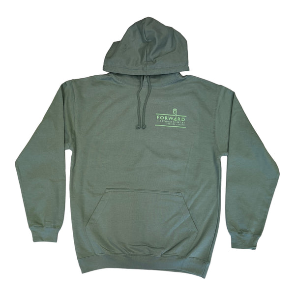 Forw4rd Meggies Mono Crest Hoody - Dusty Green/Green