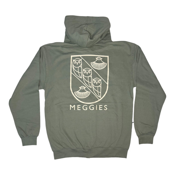 Forw4rd Meggies Mono Crest Zip Hoody - Dusty Green