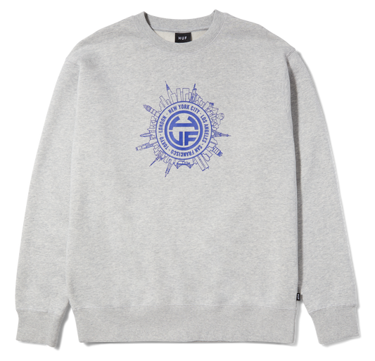 HUF - Internationally Known Crewneck - Heather Grey