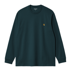 Carhartt WIP L/S Chase T-Shirt - Duck Blue / Gold