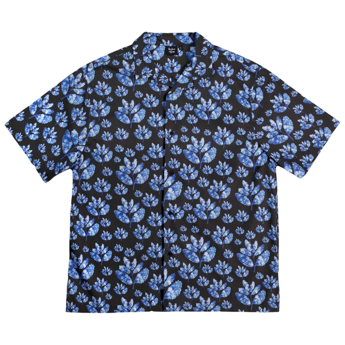 Blue Flowers x Magenta Shirt - Black