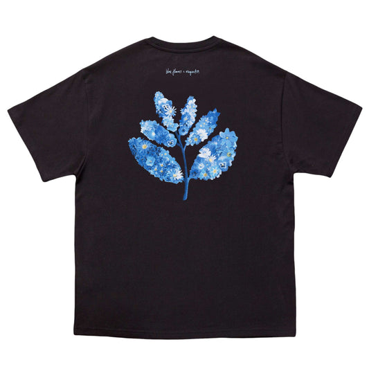 Blue Flowers x Magenta T-Shirt - Black