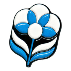 Blue Flowers Pin Badge