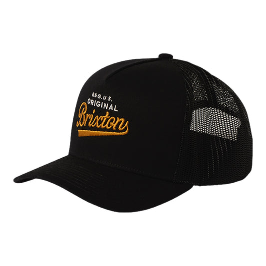 Brixton Postal C Netplus MP Trucker Cap - Black / Black