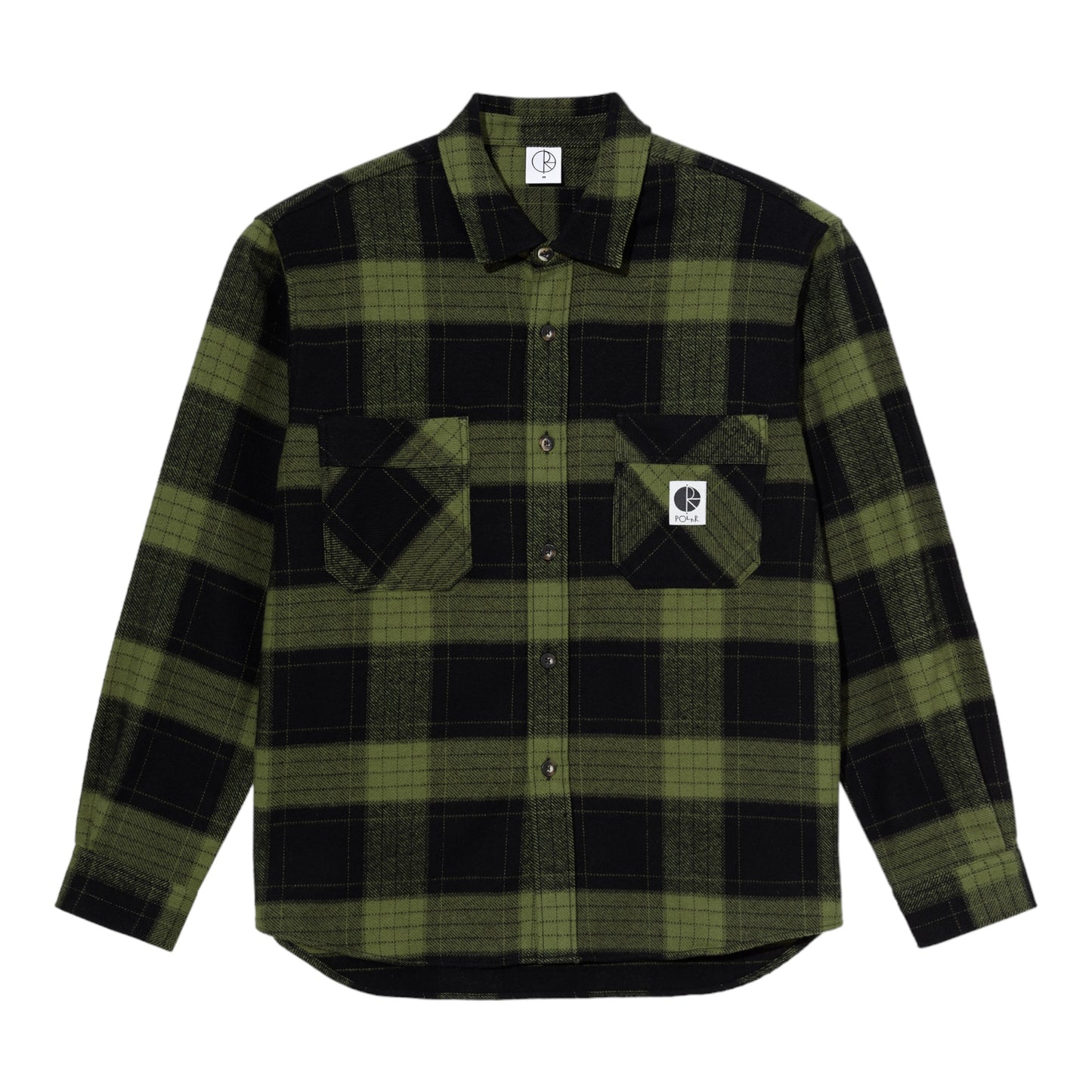 Polar Skate Co - Mike LS Shirt Flannel - Black / Army Green