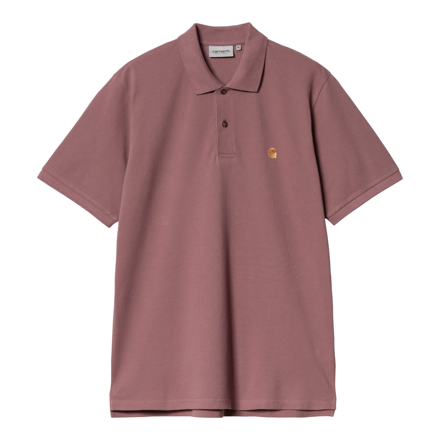 Carhartt WIP S/S Chase Pique Polo 'Garment Washed' - Dusky Pink / Gold