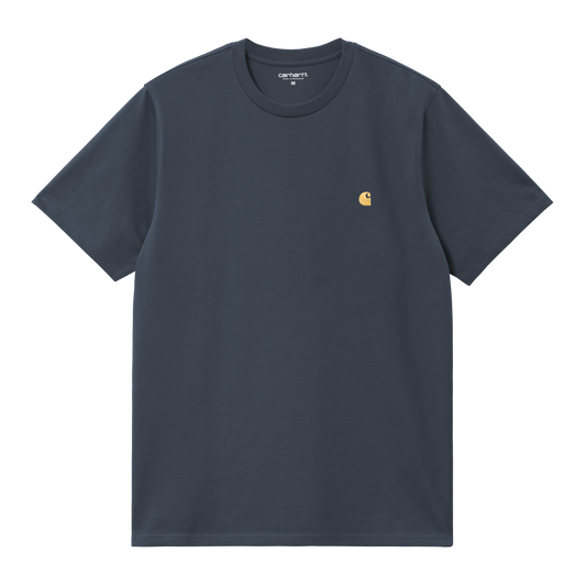 Carhartt WIP S/S Chase T-Shirt - Dusky Blue / Gold