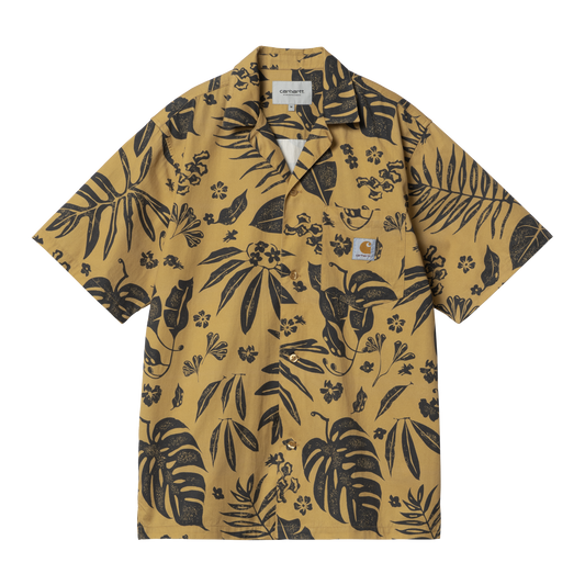 Carhartt WIP S/S Woodblock Shirt - Bourbon