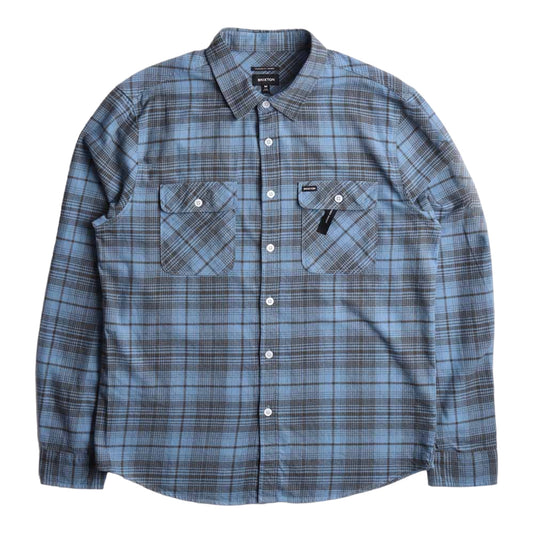 Brixton - Bowery Summer Weight L/S - Blue Heaven / Gunmetal