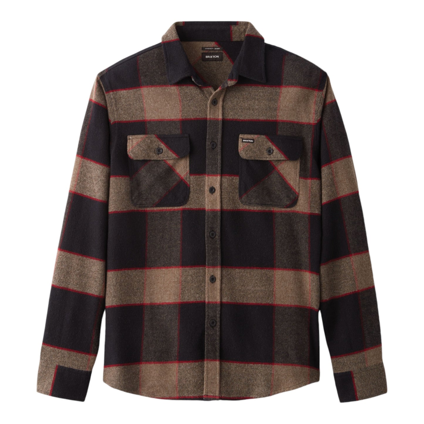 Brixton - Bowery L/S Flannel - Heather Grey / Charcoal