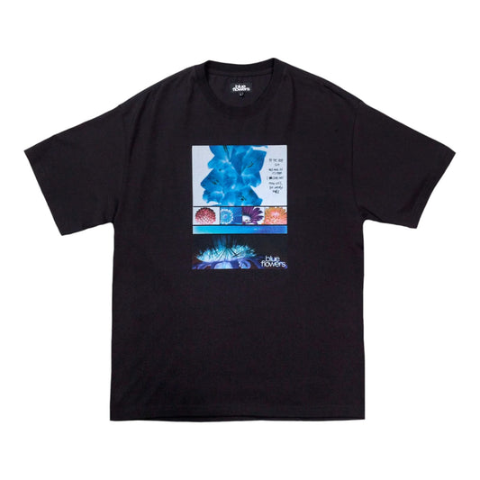 Blue Flowers Delphinium T-Shirt - Black