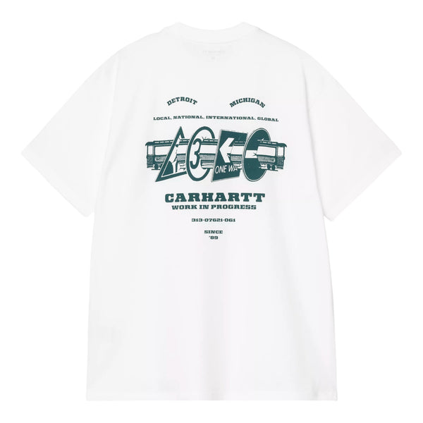 Carhartt WIP S/S Runaway T-Shirt - White / Malachite