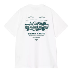 Carhartt WIP S/S Runaway T-Shirt - White / Malachite