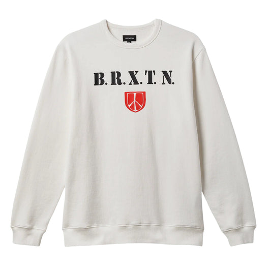 Brixton Peace Shield Crew - Off White