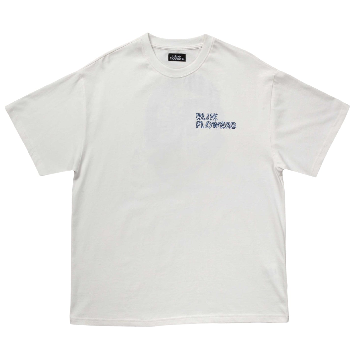 Blue Flowers Thinker T-Shirt - White