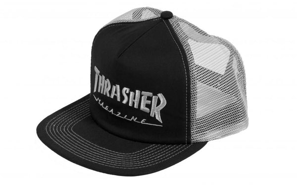 Thrasher Logo Mesh Cap Embroidered - Black Grey