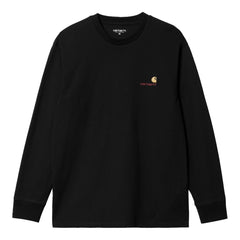 Carhartt WIP L/S American Script T-Shirt - Black