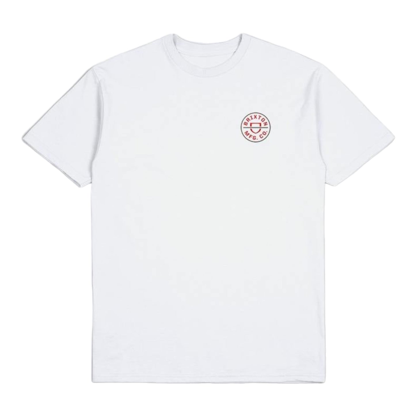 Brixton Crest II S/S T-Shirt - White / Aloha Red / Dark Earth