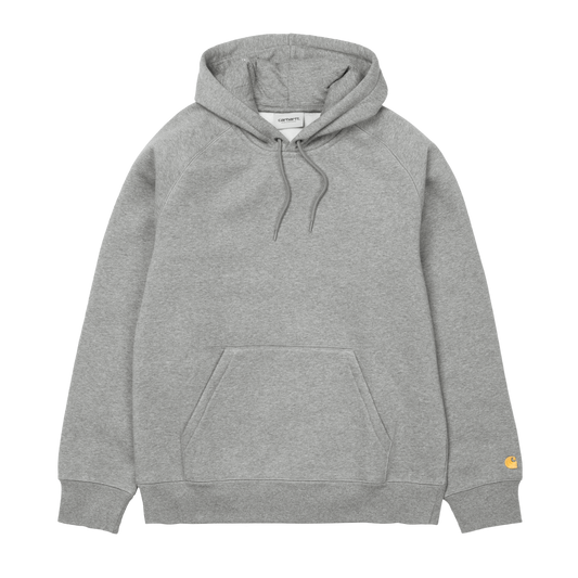 Carhartt WIP Hooded Chase Sweat - Grey Heather/Gold