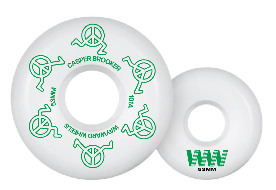 Wayward Funnel Pro Wheel - Casper Brooker 53mm (White/Green)